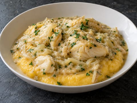 Baccalà alla Vicentina (langsam gegarter Salzkabeljau) Baccalà alla Vicentina (langsam gegarter Salzkabeljau)