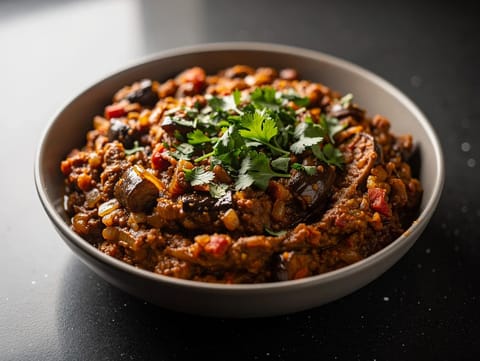 Baingan Bharta (dymny purée z bakłażana)