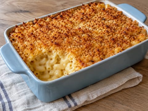 Ovnsbakt macaroni and cheese med sprø brødsmuletopping Ovnsbakt macaroni and cheese med sprø brødsmuletopping