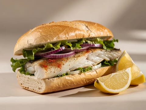 Balık Ekmek (kanapka rybna z cytryną i cebulą)