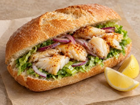 Balık Ekmek (kanapka rybna z cytryną i cebulą) Balık Ekmek (kanapka rybna z cytryną i cebulą)