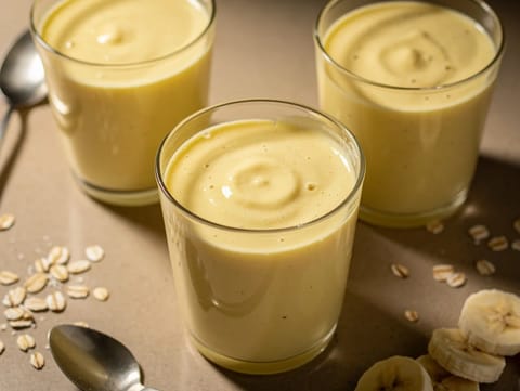 Frühstücks-Smoothie mit Banane und Haferflocken