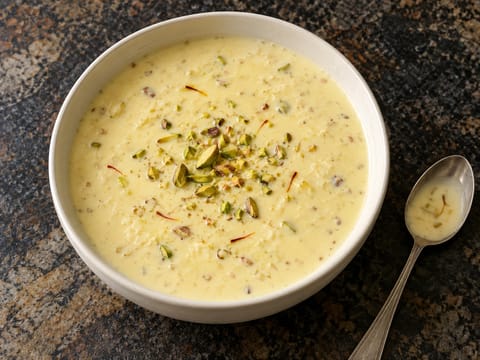 Basundi (Latte addensato dolcificato con cardamomo e zafferano) Basundi (Latte addensato dolcificato con cardamomo e zafferano)