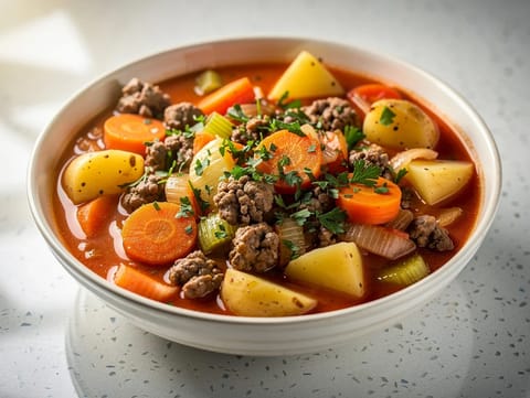 Bauerntopf (stufato tedesco di manzo macinato e patate) Bauerntopf (stufato tedesco di manzo macinato e patate)