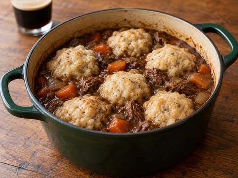 Στιφάδο με μοσχάρι και Guinness με ντάμπλινγκς από suet Στιφάδο με μοσχάρι και Guinness με ντάμπλινγκς από suet