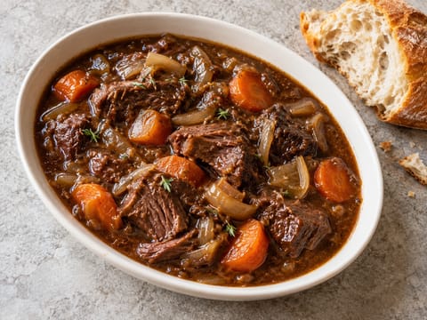 Ragoût de bœuf à la Guinness et pain croustillant Ragoût de bœuf à la Guinness et pain croustillant