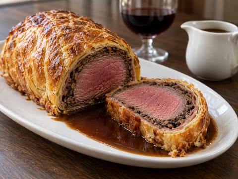 Beef Wellington vörösboros mártással