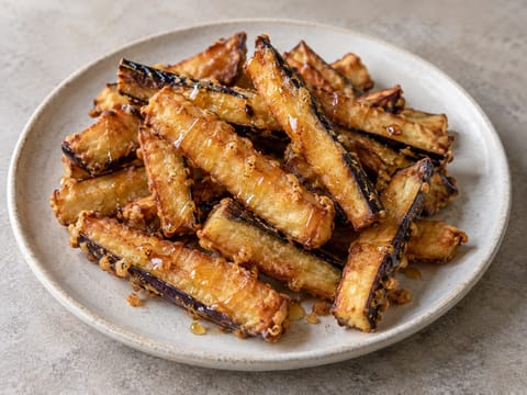 Berenjenas con Miel de Caña (beringela frita com mel de cana)