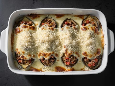 Berenjenas Rellenas de Carne (aubergines farcies au bœuf haché)