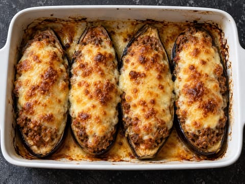 Berenjenas Rellenas de Carne (gevulde aubergines met rundergehakt) Berenjenas Rellenas de Carne (gevulde aubergines met rundergehakt)