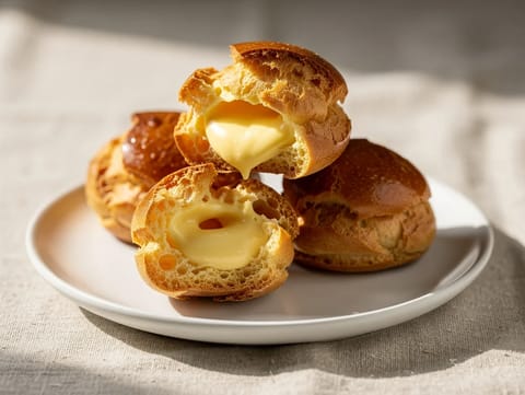 Bignè alla Crema Pasticcera (carolinas italianas com creme) Bignè alla Crema Pasticcera (carolinas italianas com creme)