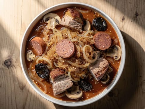 Bigos (polsk jegergryte med surkål og pølse)
