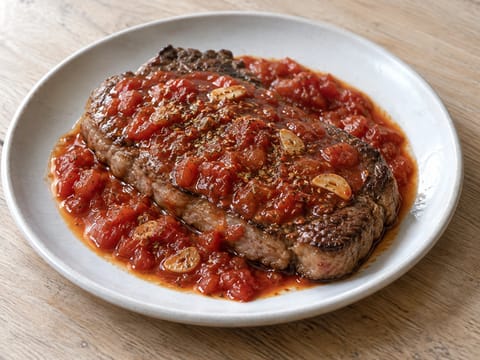 Bistecca alla Pizzaiola (steak sauce tomate-origan)