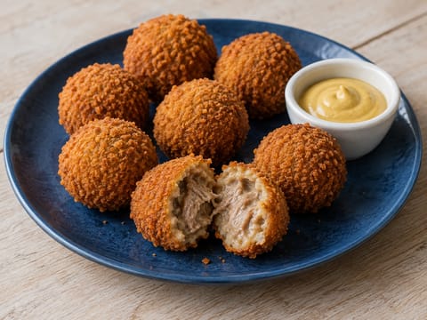Bitterballen s hořčicí (nizozemské kroketky s hovězím ragú) Bitterballen s hořčicí (nizozemské kroketky s hovězím ragú)