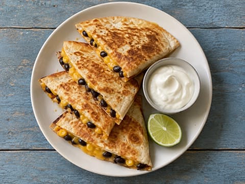 Quesadillas med svarte bønner og mais