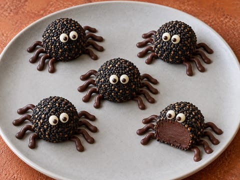 Black Sesame Chocolate Spiders Black Sesame Chocolate Spiders
