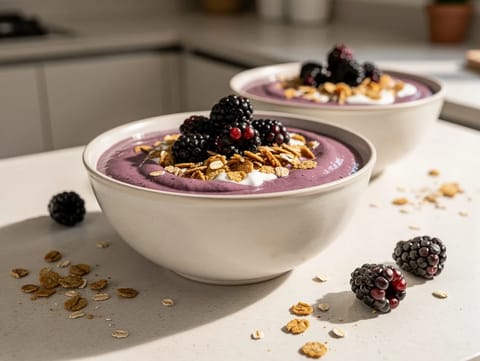 Smoothie bowl mûres et yaourt