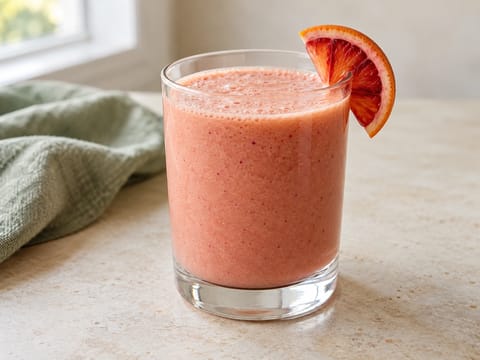 Batido de iogurte com laranja sanguínea