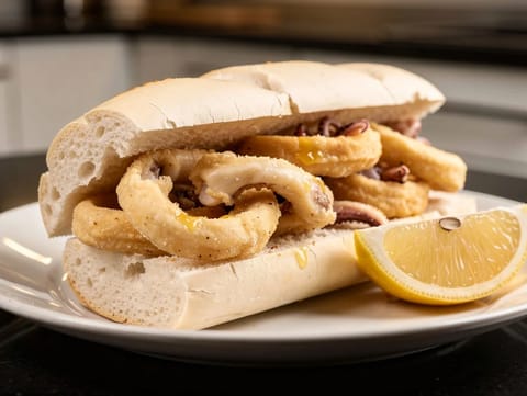 Bocadillo de Calamares (τηγανητό σάντουιτς με καλαμάρι αλά Μαδρίτη) Bocadillo de Calamares (τηγανητό σάντουιτς με καλαμάρι αλά Μαδρίτη)