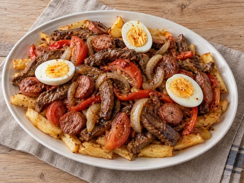 Boliwijskie pique macho (pikantne danie z wołowiny i kiełbasy)