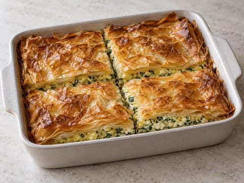 Borek (filodeig med feta, egg og persille)