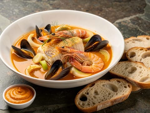 Bouillabaisse (guisado de peixe de Marselha)