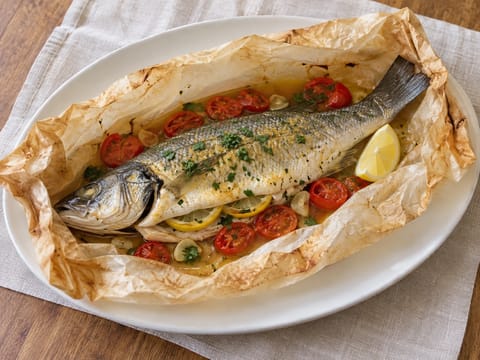 Branzino al Cartoccio (bar cuit en papillote)