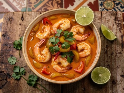 Moqueca de Camarão (guisado brasileiro de camarão e coco) Moqueca de Camarão (guisado brasileiro de camarão e coco)