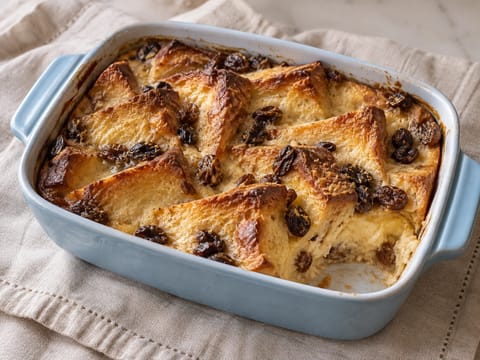 Brioche-Bread-and-Butter-Pudding mit Vanillecreme