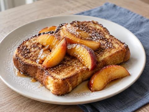 Brioche Perdue (Karamelize şeftalili Fransız tostu)