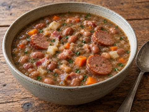 Bruine Bonensoep (soupe néerlandaise de haricots bruns au bacon) Bruine Bonensoep (soupe néerlandaise de haricots bruns au bacon)
