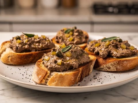 Bruschetta con fegatini di pollo (bruschetta ai fegatini) Bruschetta con fegatini di pollo (bruschetta ai fegatini)