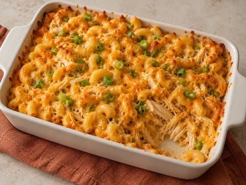 Mac and Cheese cu pui Buffalo