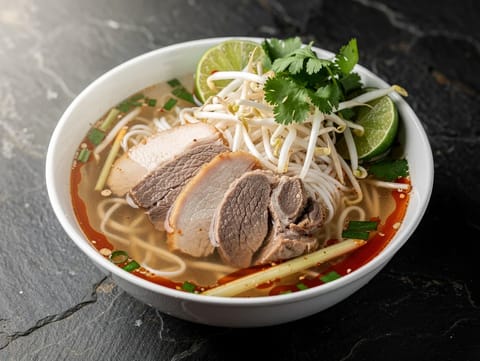 Bún Bò Huế (sopa picante de fideos con ternera y cerdo)