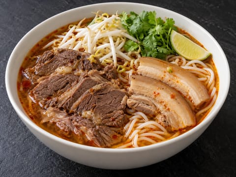 Bún Bò Huế (zuppa piccante di noodles con manzo e maiale) Bún Bò Huế (zuppa piccante di noodles con manzo e maiale)