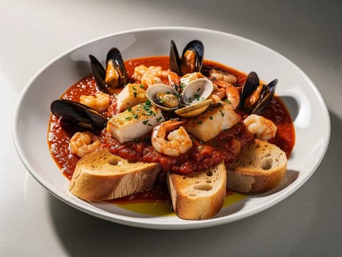 Cacciucco (τοσκάνικο ψαρόσουπα-στιφάδο) Cacciucco (τοσκάνικο ψαρόσουπα-στιφάδο)