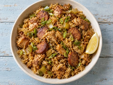 Jambalaya Cajun z kurczakiem i kiełbasą Jambalaya Cajun z kurczakiem i kiełbasą