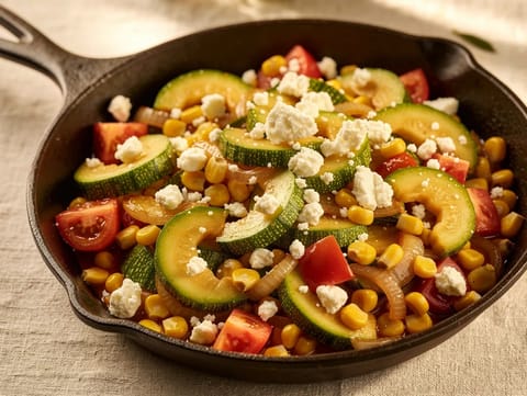 Calabacitas (mexikói cukkini- és kukoricaszem-pirítás) Calabacitas (mexikói cukkini- és kukoricaszem-pirítás)