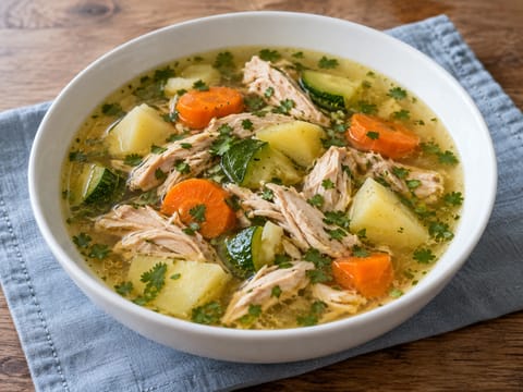 Caldo de Pollo (mexikói csirkehúsleves zöldségekkel)