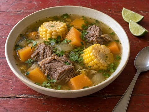 Caldo de Res con Elote y Calabaza (Meksikansk oksekjøttsuppe med mais og squash) Caldo de Res con Elote y Calabaza (Meksikansk oksekjøttsuppe med mais og squash)
