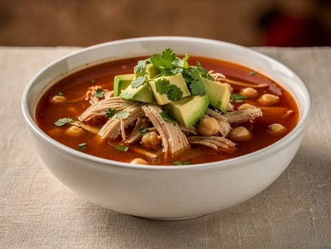 Caldo Tlalpeño (zupa z kurczakiem chipotle i ciecierzycą) Caldo Tlalpeño (zupa z kurczakiem chipotle i ciecierzycą)
