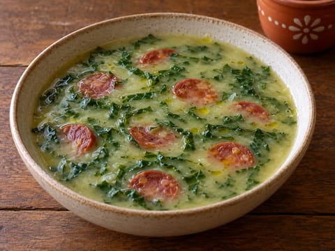Caldo Verde (Portugese boerenkool-aardappelsoep) Caldo Verde (Portugese boerenkool-aardappelsoep)