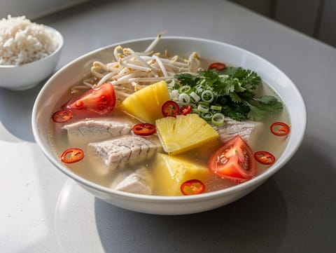 Canh Chua (vietnamilainen makeanhapan kalakeitto) Canh Chua (vietnamilainen makeanhapan kalakeitto)