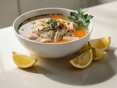 Canja de Galinha (portugiesische Hühner-Reis-Suppe)