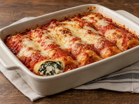 Cannelloni Ricotta e Spinaci (zapiekane cannelloni z ricottą i szpinakiem) Cannelloni Ricotta e Spinaci (zapiekane cannelloni z ricottą i szpinakiem)