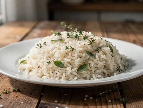 Caribbean Coconut Rice with Garlic and Thyme