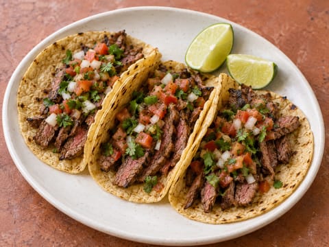 Carne Asada Tacos (grillezett marhaszegy-tacos paradicsomsalsával)