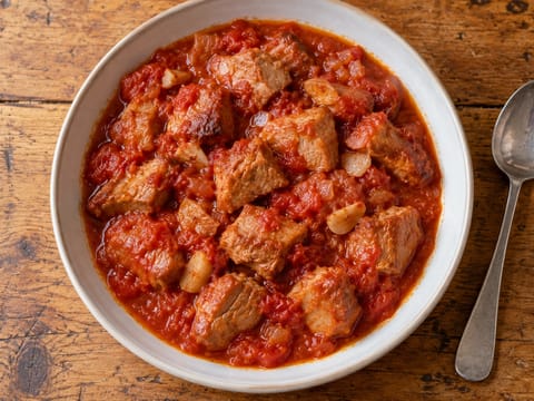 Carne con Tomate Andaluza (maiale andaluso in salsa di pomodoro) Carne con Tomate Andaluza (maiale andaluso in salsa di pomodoro)