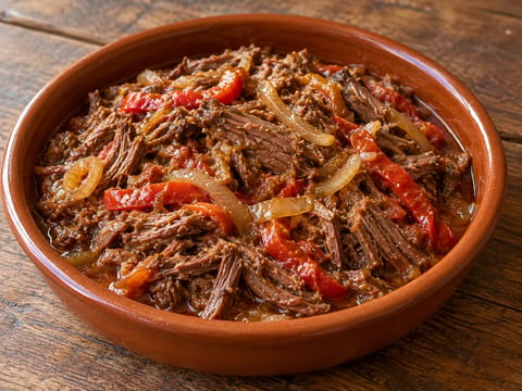 Carne Mechada (spanisches geschmortes Rindfleisch, gezupft, mit Sherry) Carne Mechada (spanisches geschmortes Rindfleisch, gezupft, mit Sherry)