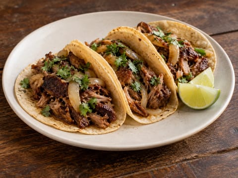 Carnitas de Cerdo Estilo Michoacán (langsam gegartes Schweinefleisch für Tacos) Carnitas de Cerdo Estilo Michoacán (langsam gegartes Schweinefleisch für Tacos)